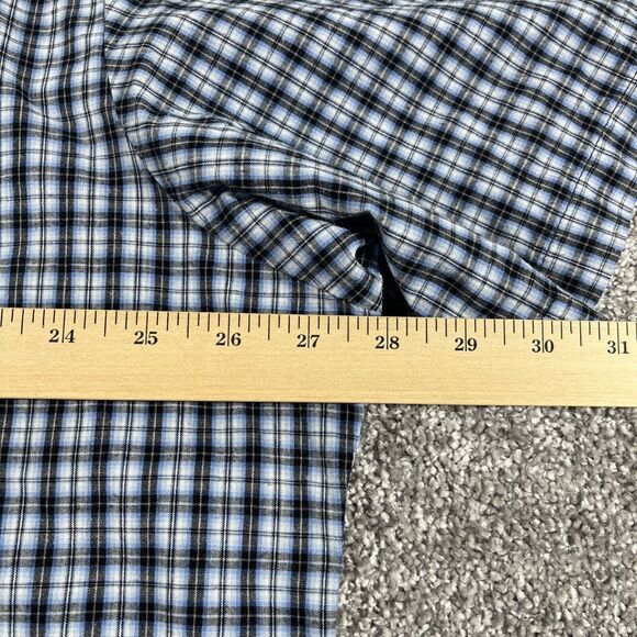 Rustler Western Shirt Mens XXL Pearl Snap X Long Tails Plaid Blue Black - Picture 10 of 10